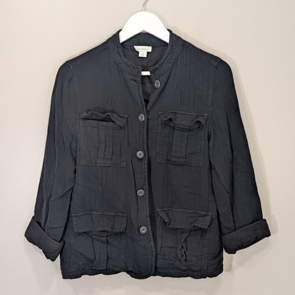 Sundance Gauze Jacket Black Cotton Natural Light Cottage Dark Gypsy - Size S